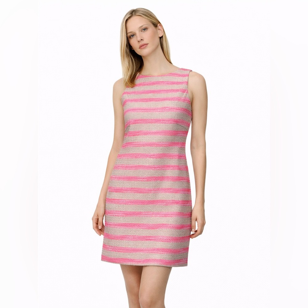 💗 NWT! Pink Stripe Tweed Dress